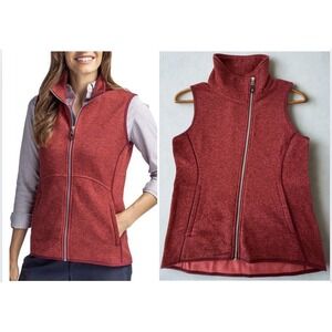 Cutter & Buck‎ 120$ Retail - Mainsail Fleece Vest Asymmetrical Womens SMALL Red